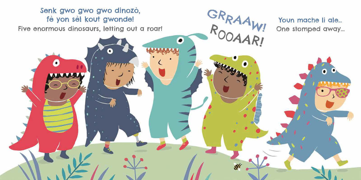 Senk gwo gwo gwo dinozò/Five Enormous Dinosaurs