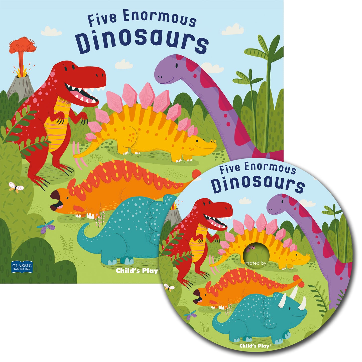 Five Enormous Dinosaurs (Softcover with CD Edition)